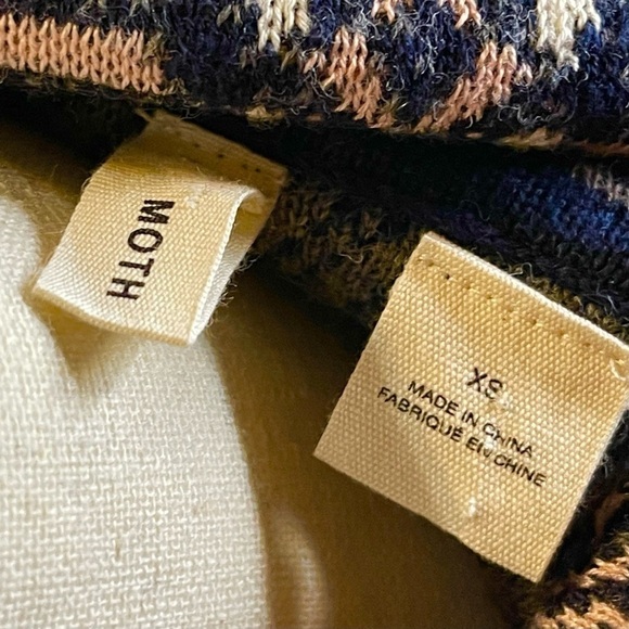 Anthropologie Moth Navy Imperial Garden Tunic Sweater Dress XS Wool Alpaca - Picture 3 of 16